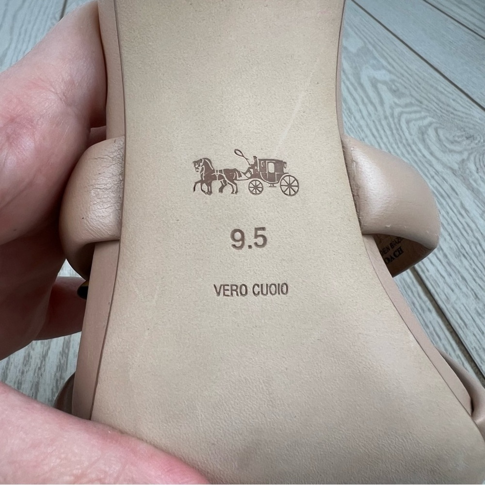 Coach Women's Kellie Leather Signature Dress Sandals 9.5B Beechwood Tan $225 - Picture 11 of 15